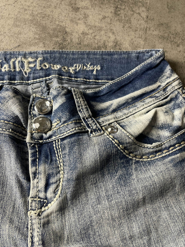 Jeans Vintage Dressing M Bootcut Y2k Rare Hip Hop Embroidered (Stile Miss Me) #JO7111