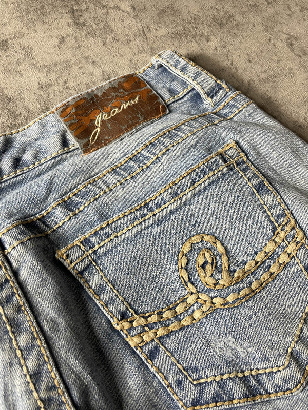 Jeans Vintage Dressing M Bootcut Y2k Rare Hip Hop Embroidered (Stile Miss Me) #KA3221