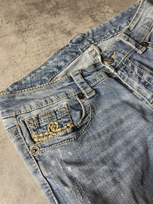 Jeans Vintage Dressing M Bootcut Y2k Rare Hip Hop Embroidered (Stile Miss Me) #KA3221