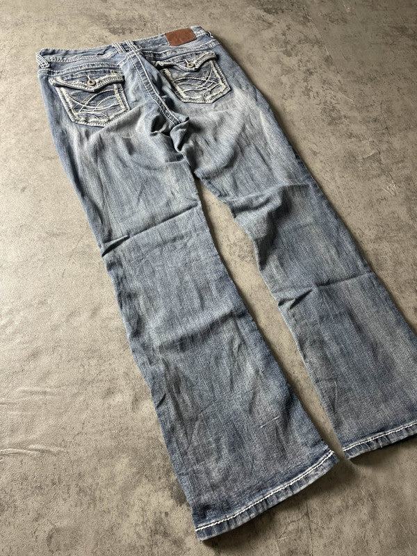 Jeans Vintage Dressing M Bootcut Y2k Rare Hip Hop Embroidered (Stile Miss Me) #PD5498