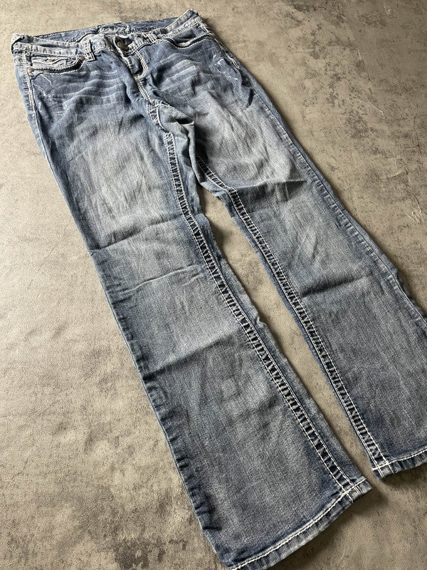 Jeans Vintage Dressing M Bootcut Y2k Rare Hip Hop Embroidered (Stile Miss Me) #PD5498