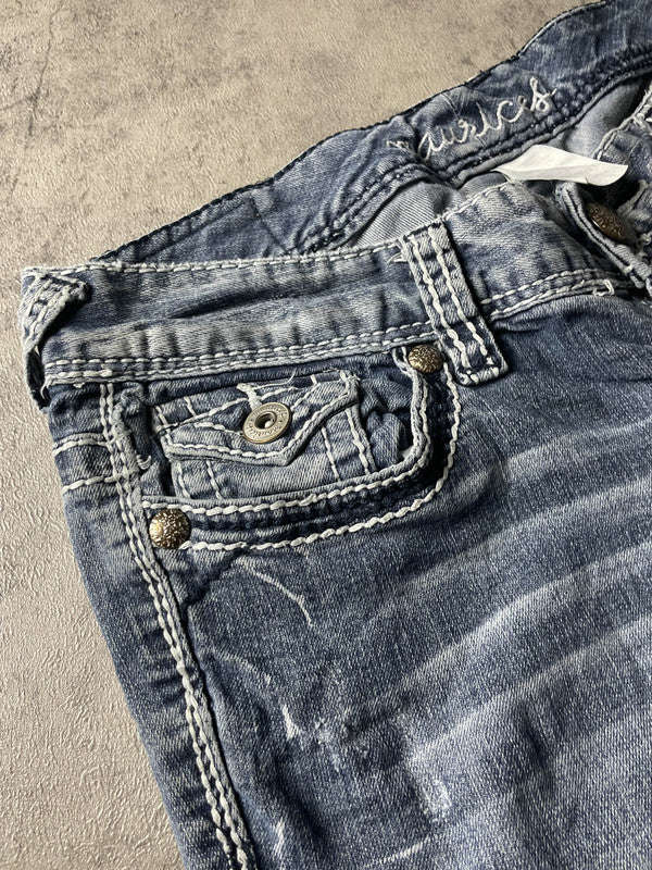 Jeans Vintage Dressing M Bootcut Y2k Rare Hip Hop Embroidered (Stile Miss Me) #PD5498