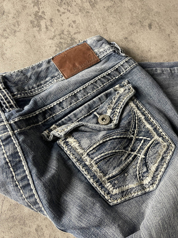 Jeans Vintage Dressing M Bootcut Y2k Rare Hip Hop Embroidered (Stile Miss Me) #PD5498