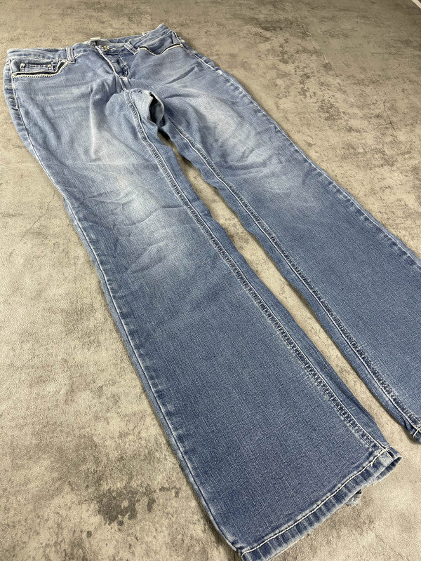 Jeans Vintage Dressing M Bootcut Y2k Rare Hip Hop Embroidered (Stile Miss Me) #TP7240