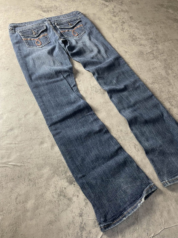 Jeans Vintage Dressing M Bootcut Y2k Rare Hip Hop Embroidered (Stile Miss Me) #YO6324