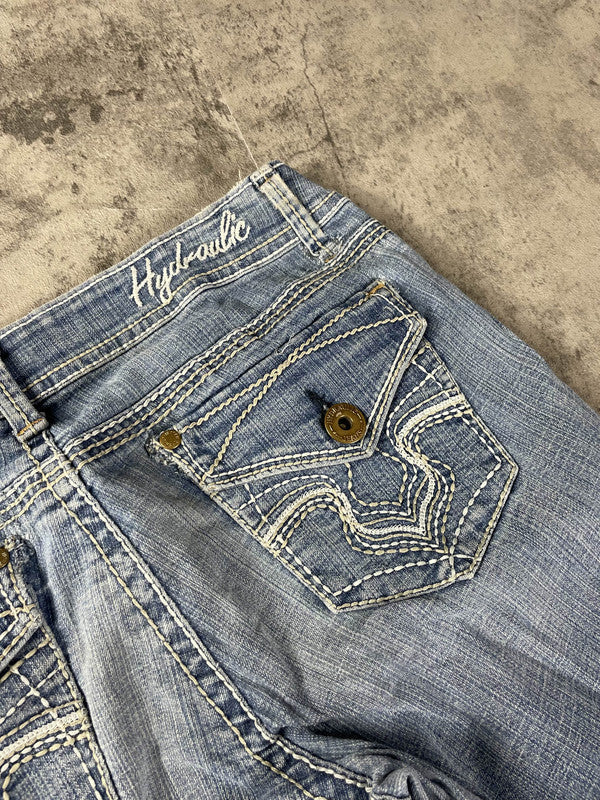 Jeans Vintage Dressing S Bootcut Embroidered Hip Hop y2k Rare (Stile Miss Me) #FQ7024