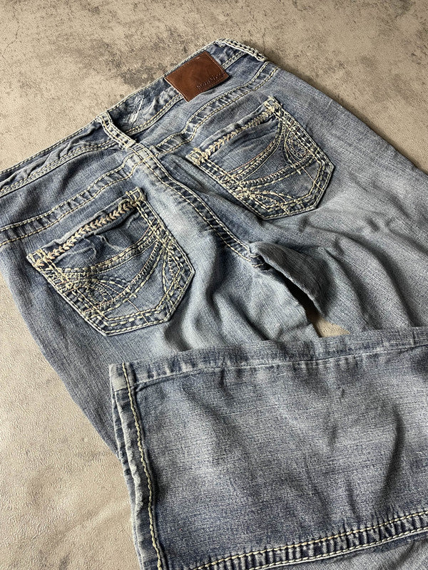 Jeans Vintage Dressing S Bootcut Hip Hop Embroidered (Stile Miss Me) #BA2594