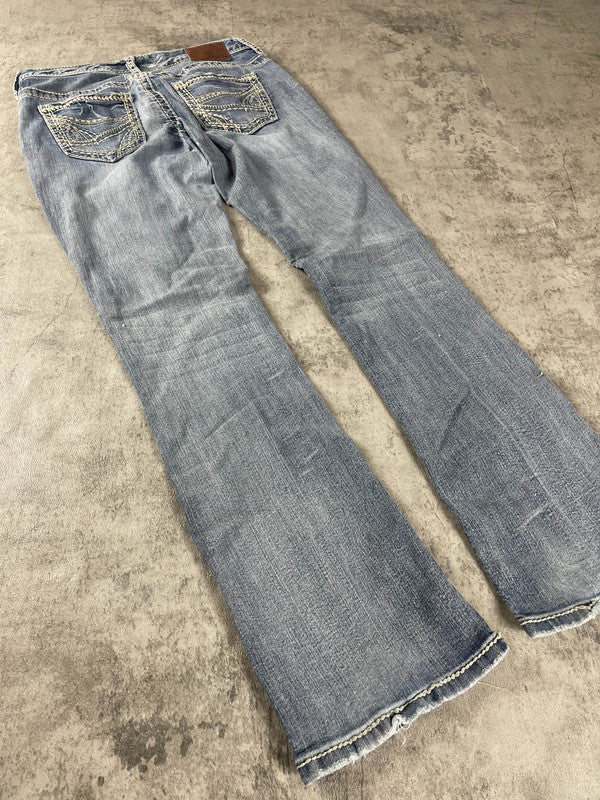 Jeans Vintage Dressing S Bootcut Hip Hop Embroidered (Stile Miss Me) #BA2594