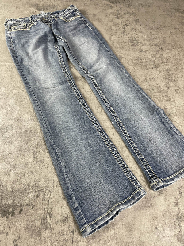 Jeans Vintage Dressing S Bootcut Hip Hop Embroidered (Stile Miss Me) #BA2594