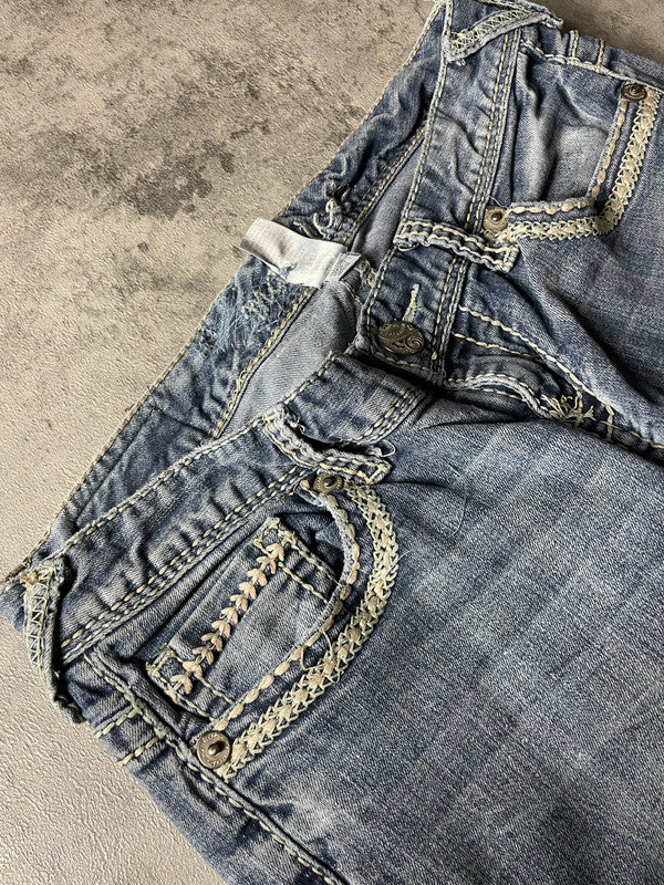 Jeans Vintage Dressing S Bootcut Hip Hop Embroidered (Stile Miss Me) #BA2594