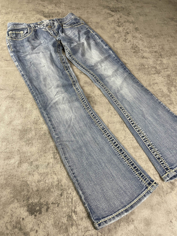 Jeans Vintage Dressing S Bootcut Hip Hop Embroidered (Stile Miss Me) #JA2554