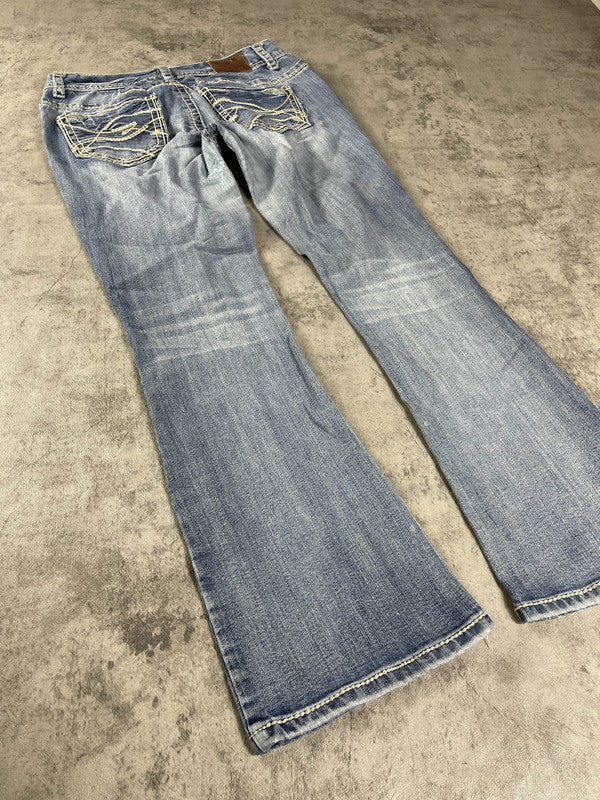 Jeans Vintage Dressing S Bootcut Hip Hop Embroidered (Stile Miss Me) #JA2554