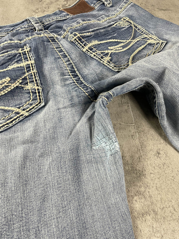 Jeans Vintage Dressing S Bootcut Hip Hop Embroidered (Stile Miss Me) #JA2554