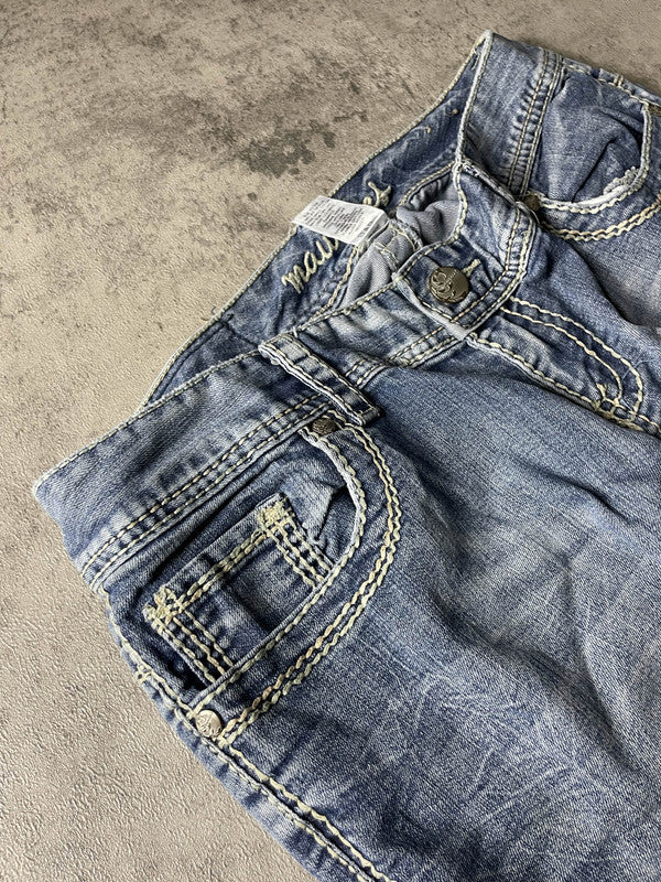 Jeans Vintage Dressing S Bootcut Hip Hop Embroidered (Stile Miss Me) #JA2554