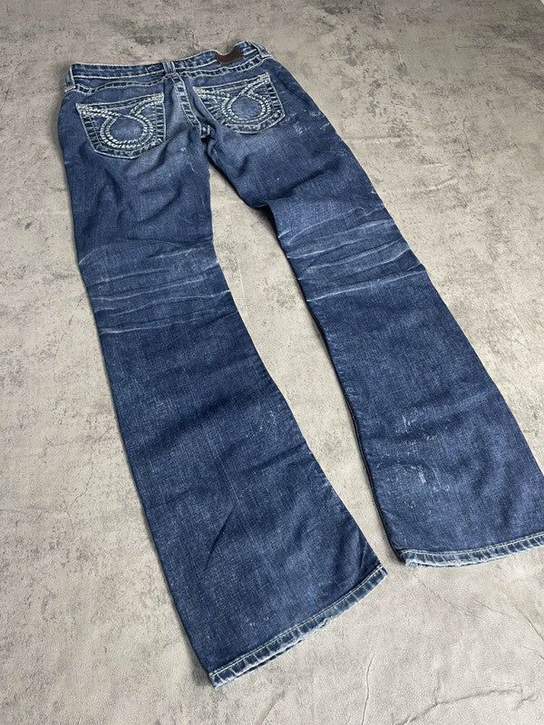 Jeans Vintage Dressing S Bootcut Hip Hop Embroidered (Stile Miss Me) #JZ9064