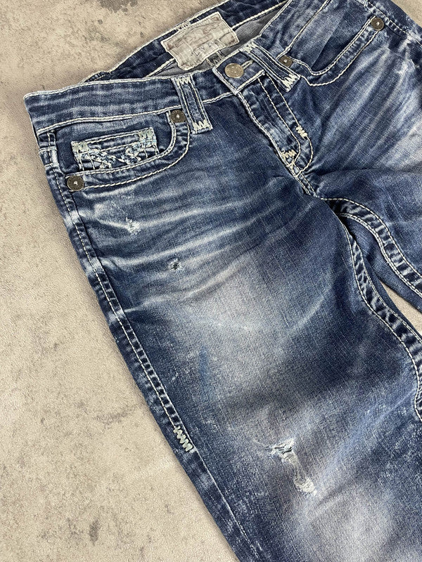 Jeans Vintage Dressing S Bootcut Hip Hop Embroidered (Stile Miss Me) #JZ9064