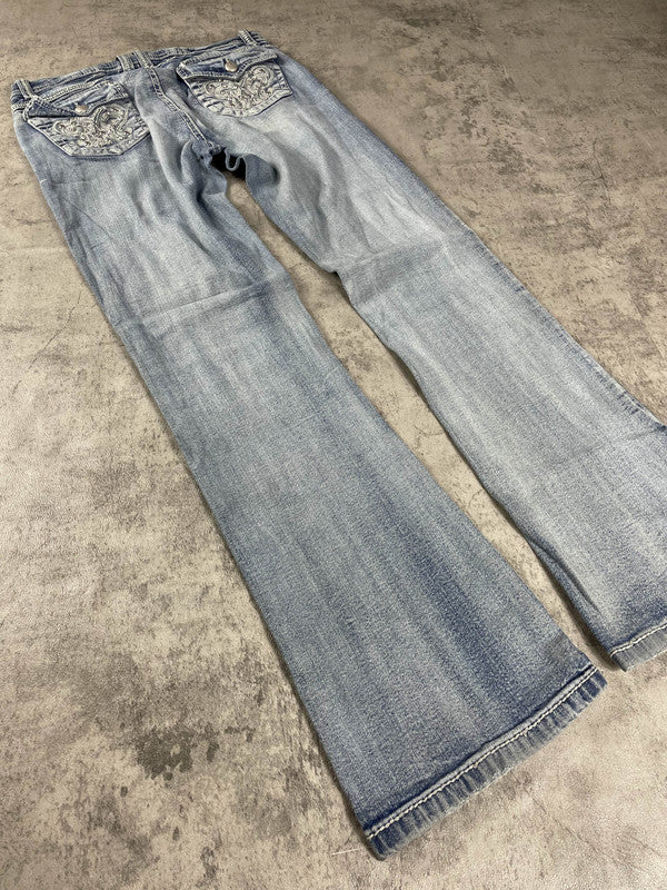 Jeans Vintage Dressing S Bootcut Hip Hop Embroidered (Stile Miss Me) #MT8807