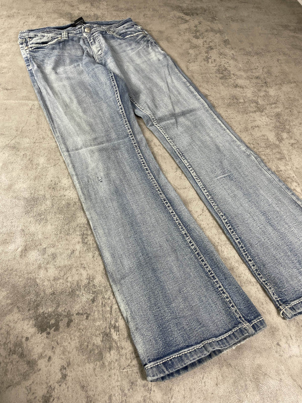 Jeans Vintage Dressing S Bootcut Hip Hop Embroidered (Stile Miss Me) #MT8807