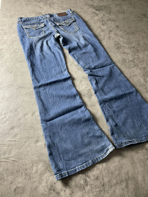 Jeans Vintage Dressing S Bootcut Hip Hop Embroidered (Stile Miss Me) #QJ9228