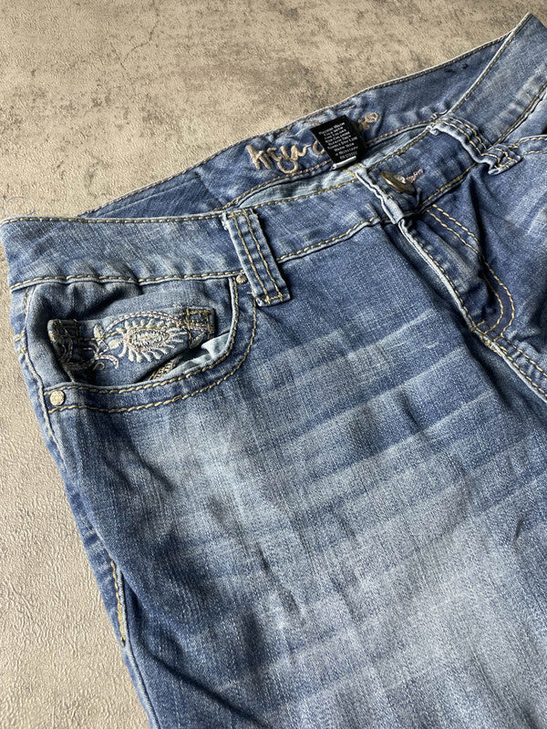 Jeans Vintage Dressing S Bootcut Hip Hop Embroidered (Stile Miss Me) #QJ9228