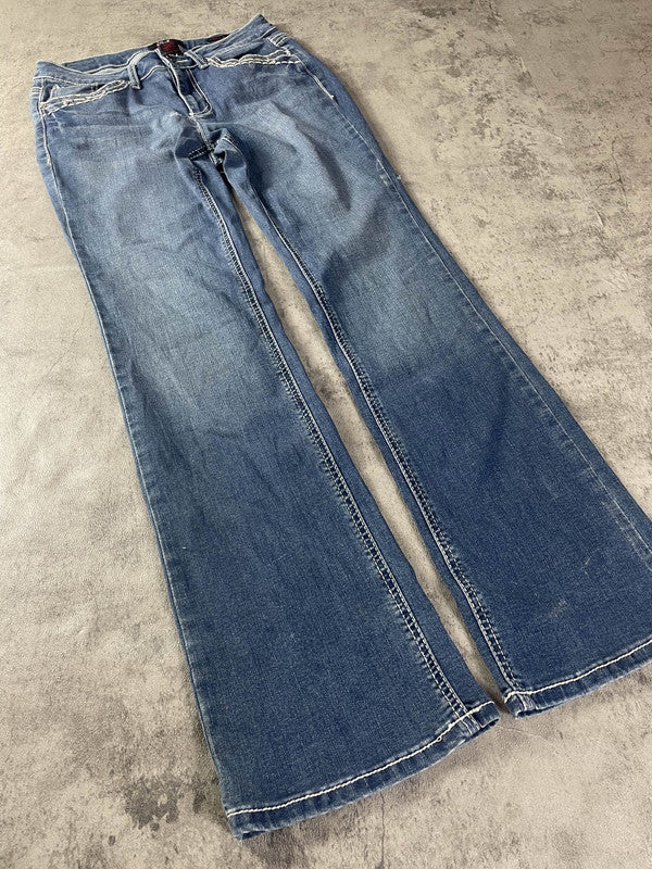 Jeans Vintage Dressing S Bootcut Hip Hop Embroidered (Stile Miss Me) #YV6101