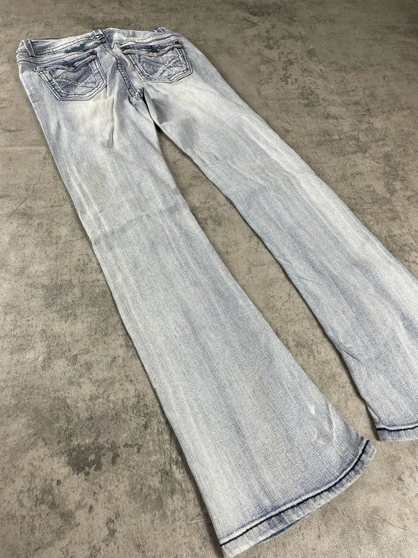 Jeans Vintage Dressing S Bootcut Y2k Rare Hip Hop Embroidered (Stile Miss Me) #GC7060