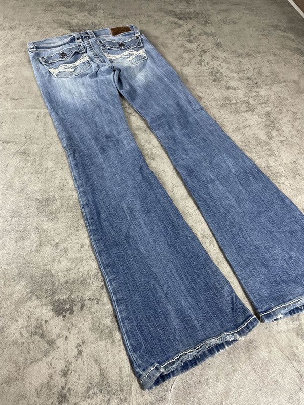Jeans Vintage Dressing S Bootcut Y2k Rare Hip Hop Embroidered (Stile Miss Me) #TQ1667