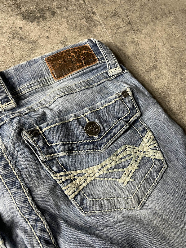 Jeans Vintage Dressing S Bootcut Y2k Rare Hip Hop Embroidered (Stile Miss Me) #TQ1667
