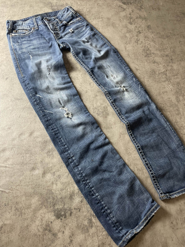 Jeans Vintage Dressing S Straight Fit Y2K Rare (Stile Miss Me) #DC4499