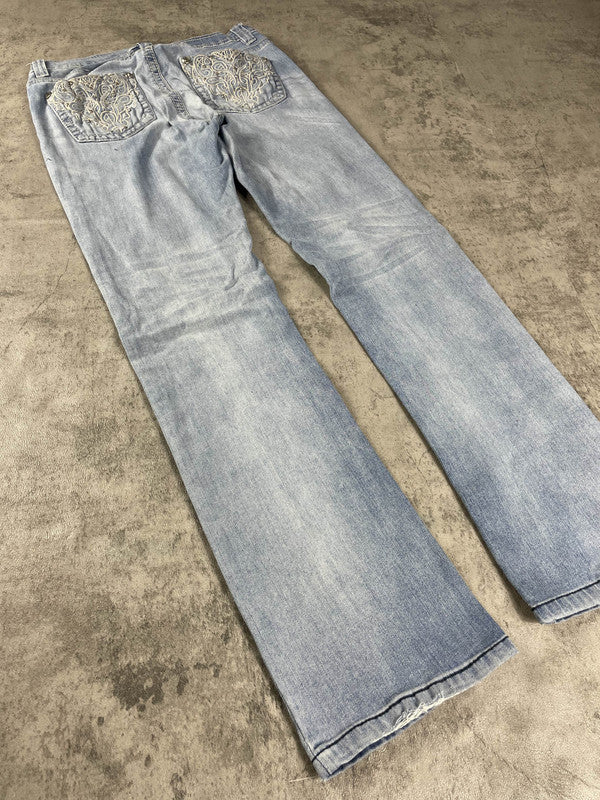 Jeans Vintage Dressing S Straight Hip Hop Embroidered (Stile Miss Me) #GS2673