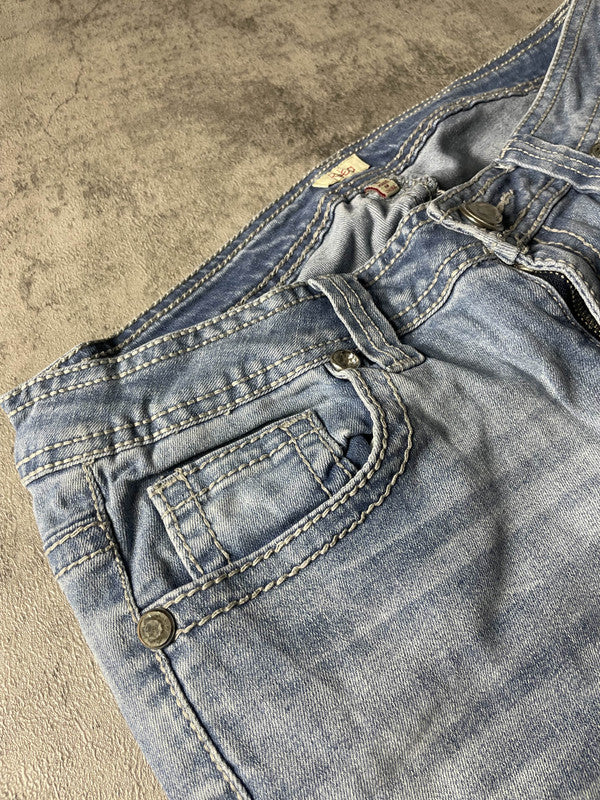 Jeans Vintage Dressing S Straight Hip Hop Embroidered (Stile Miss Me) #GS2673