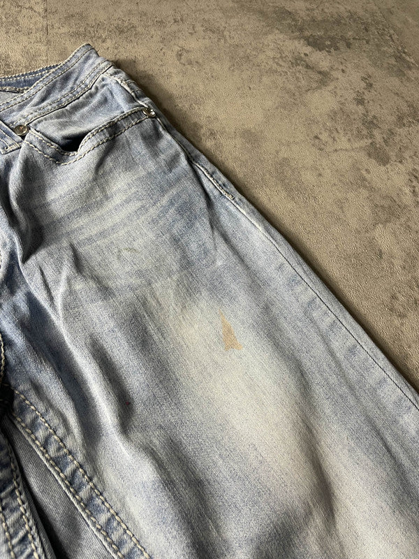 Jeans Vintage Dressing S Straight Hip Hop Embroidered (Stile Miss Me) #GS2673