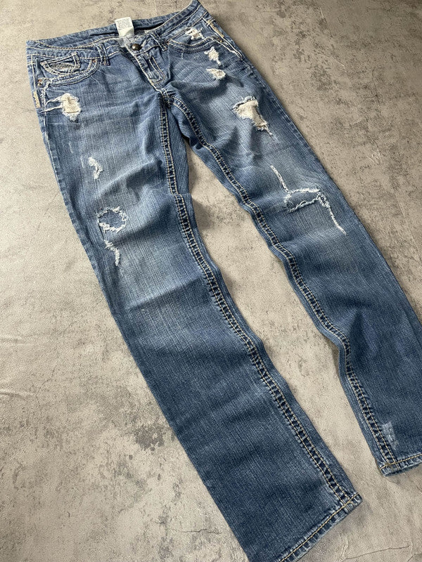 Jeans Vintage Dressing S Straight Ripped (Stile Miss Me) #JF9391