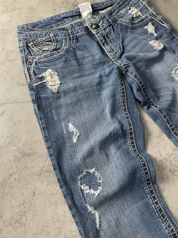 Jeans Vintage Dressing S Straight Ripped (Stile Miss Me) #JF9391