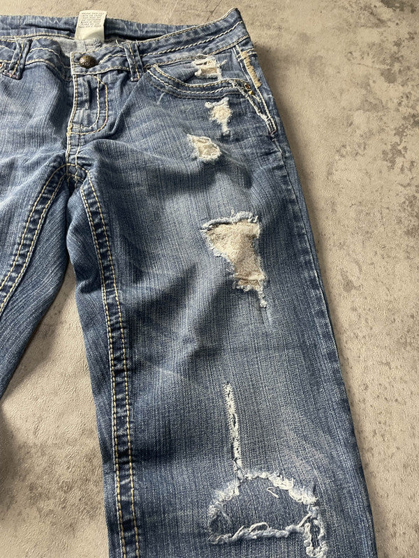 Jeans Vintage Dressing S Straight Ripped (Stile Miss Me) #JF9391