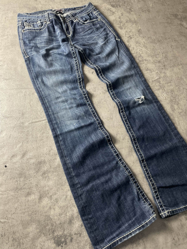 Jeans Vintage Dressing W Bootcut M Hip Hop Embroidered (Stile Miss Me) #BR0811