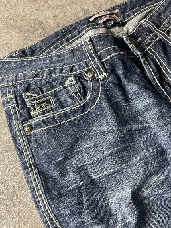 Jeans Vintage Dressing W Bootcut M Hip Hop Embroidered (Stile Miss Me) #BR0811