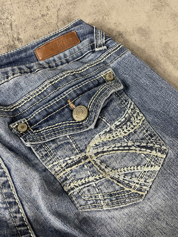 Jeans Vintage Dressing W M Bootcut Hip Hop Embroidered Y2K Rare (Stile Miss Me) #ZN3510