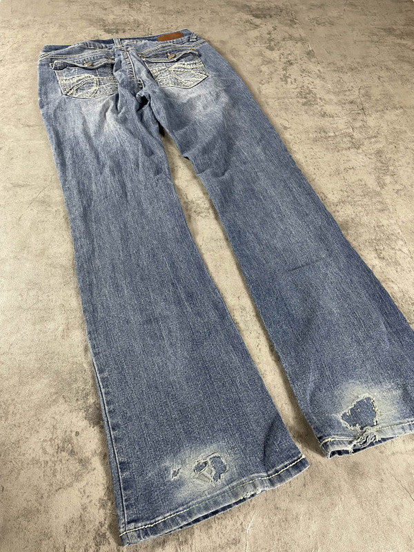Jeans Vintage Dressing W M Bootcut Hip Hop Embroidered Y2K Rare (Stile Miss Me) #ZN3510