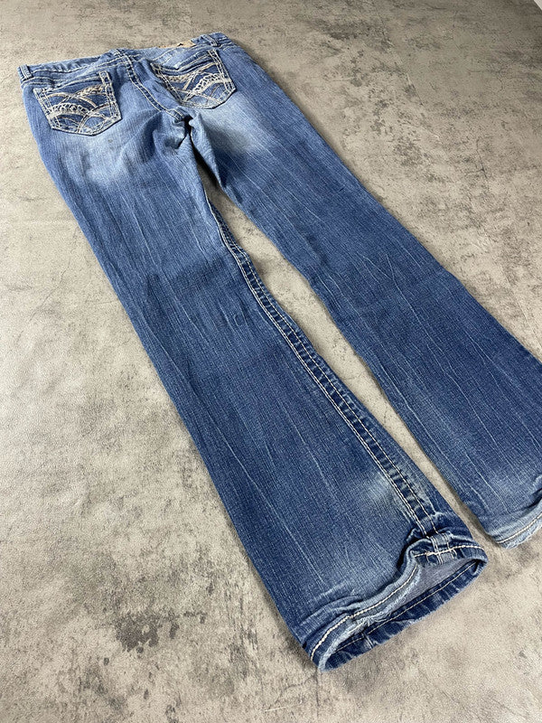 Jeans Vintage Dressing W M Bootcut Y2k Rare Hip Hop Embroidered #HB4226