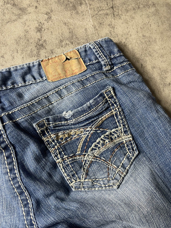 Jeans Vintage Dressing W M Bootcut Y2k Rare Hip Hop Embroidered #HB4226