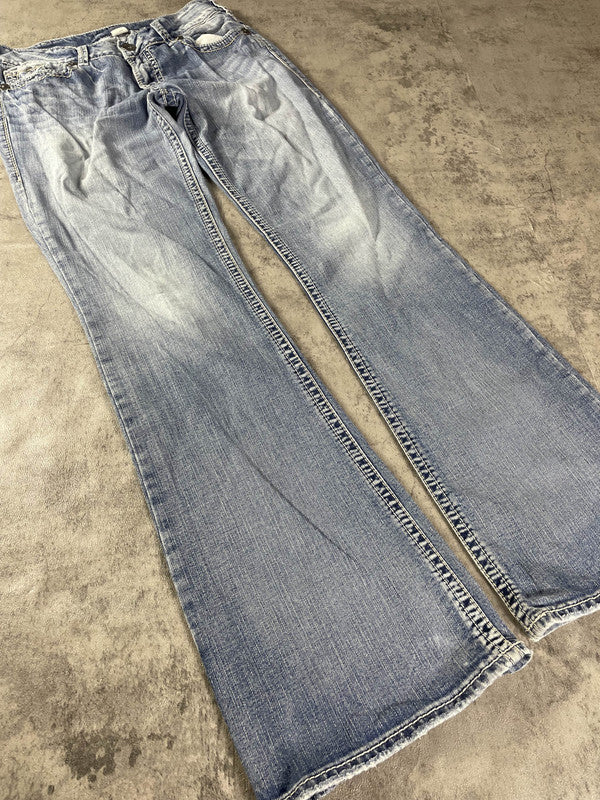 Jeans Vintage Dressing W M Bootcut Y2k Rare Hip Hop Embroidered (Stile Miss Me) #JD9141
