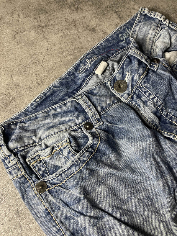 Jeans Vintage Dressing W M Bootcut Y2k Rare Hip Hop Embroidered (Stile Miss Me) #JD9141