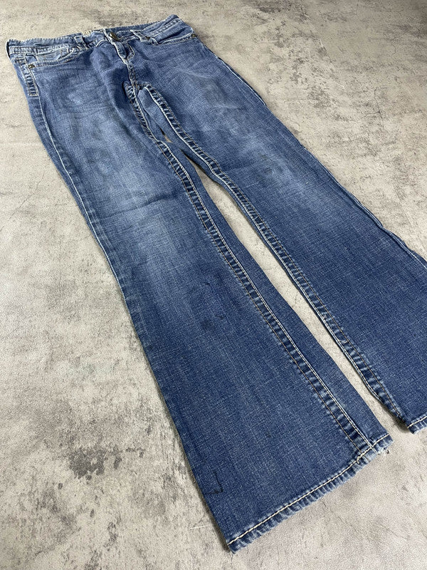 Jeans Vintage Dressing W M Bootcut Y2k Rare Hip Hop Embroidered (Stile Miss Me) #UW0425