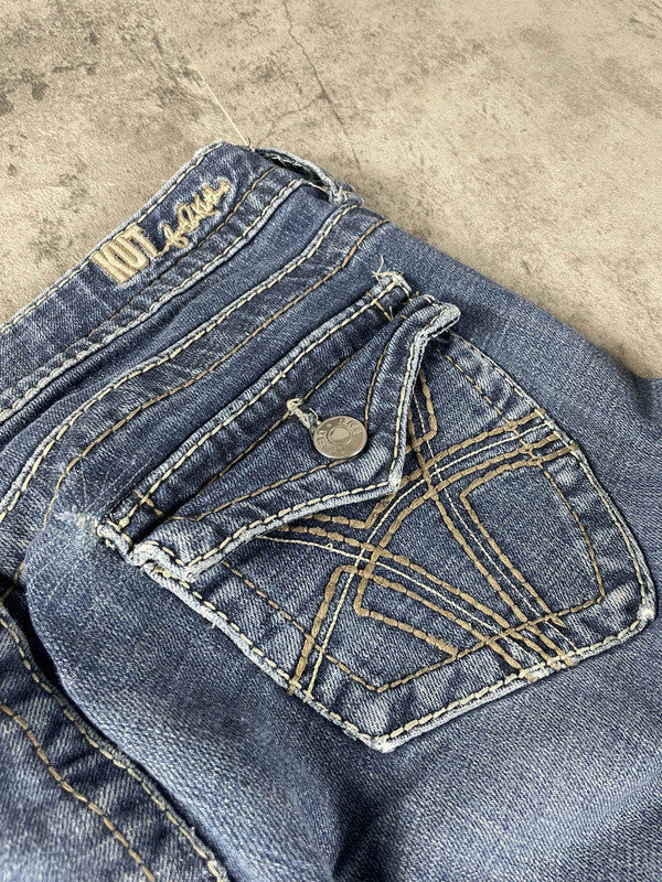 Jeans Vintage Dressing W M Bootcut Y2k Rare Hip Hop Embroidered (Stile Miss Me) #UW0425
