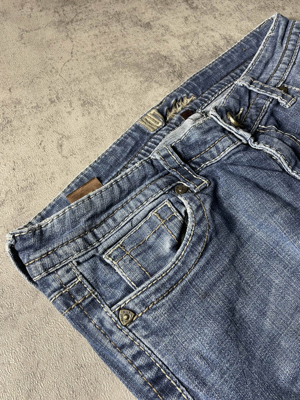 Jeans Vintage Dressing W M Bootcut Y2k Rare Hip Hop Embroidered (Stile Miss Me) #UW0425