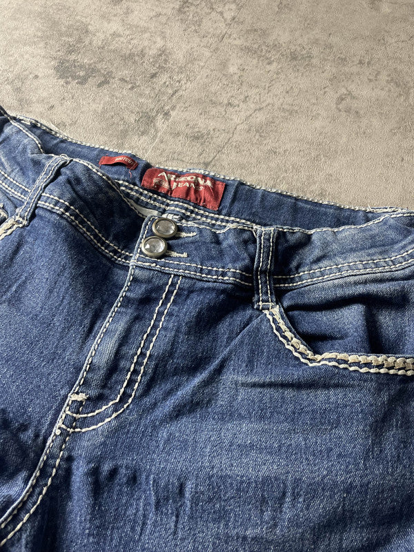 Jeans Vintage Dressing XS Bootcut Hip Hop Embroidered (Stile Miss Me) #ZK5694