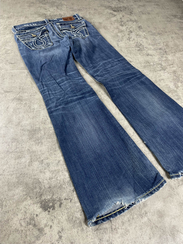 Jeans Vintage y2k rare Dressing S Bootcut Hip Hop Embroidered (Stile Miss Me) #JL3835