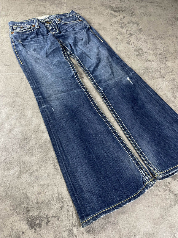 Jeans Vintage y2k rare Dressing S Bootcut Hip Hop Embroidered (Stile Miss Me) #JL3835