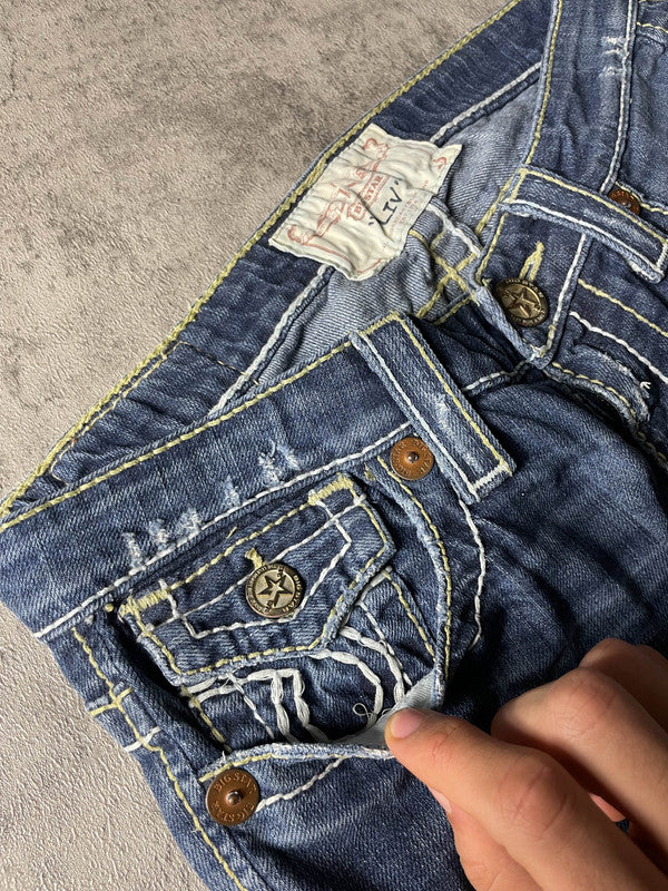 Jeans Vintage y2k rare Dressing S Bootcut Hip Hop Embroidered (Stile Miss Me) #JL3835